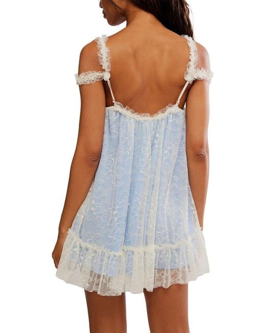 Free People Blue Heartbreaker Mini Dress