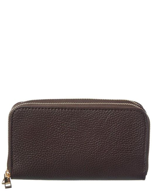 Persaman New York Brown Xenia Zip Leather Continental Wallet