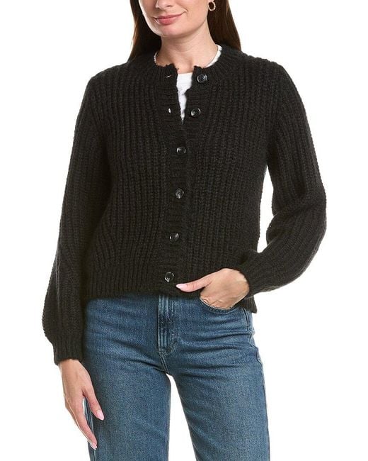 Michael Stars Black Lumi Crewneck Cardigan