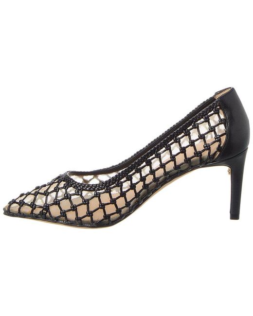 Ferragamo Metallic Ilary N70 Mesh & Leather Pump