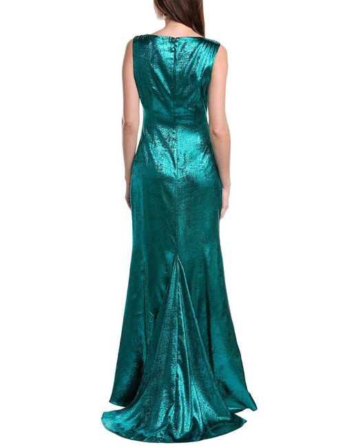 Rene Ruiz Green Sleeveless Gown