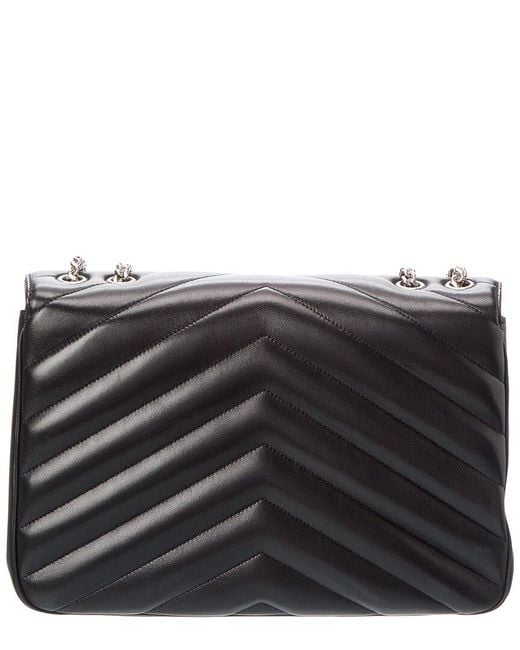 Saint Laurent Black Loulou Large Leather Shoulder Bag