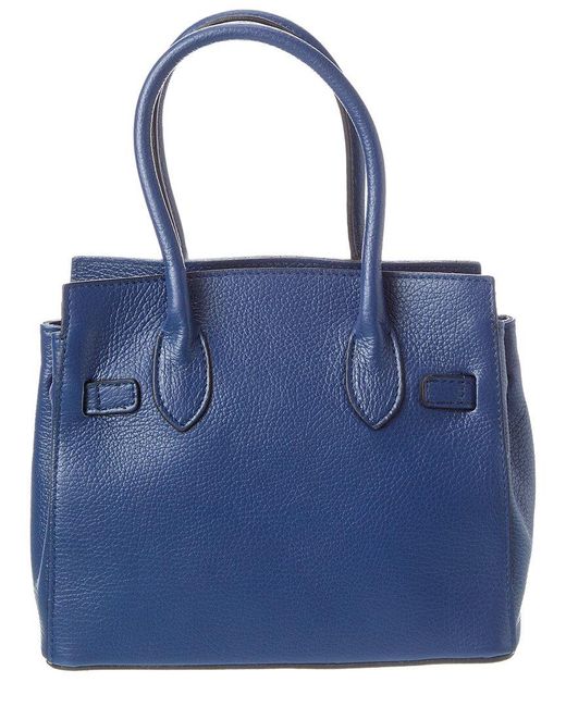 Italian Leather Blue Tote