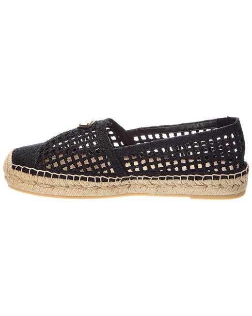 Prada Black Logo Canvas Espadrille