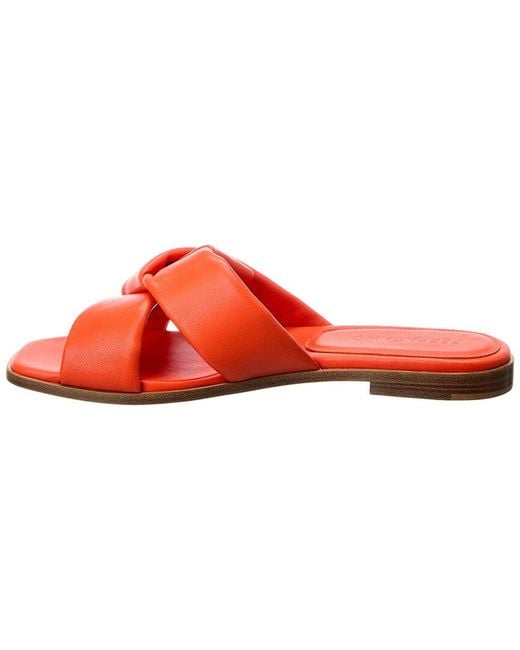 Ferragamo Red Alrai Leather Sandal