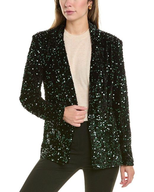 Nanette Lepore Green Velvet Sequin Jacket