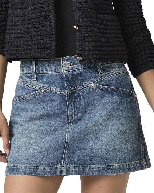 PAIGE Blue Ryder Imagine Denim Skirt