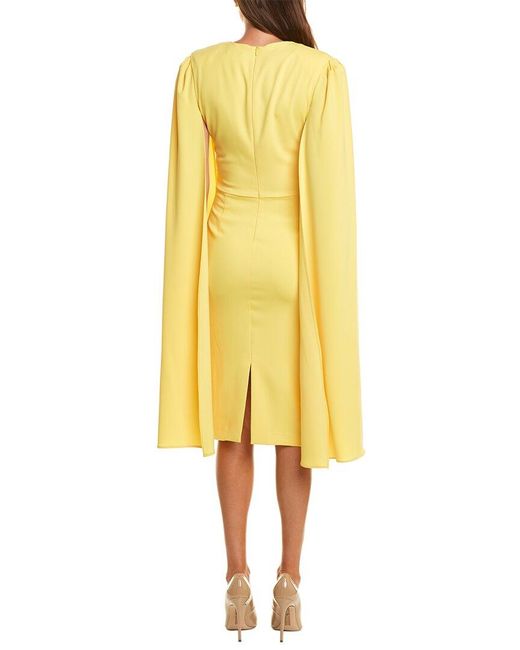 Issue New York Yellow Cape Sleeve Sheath Dress