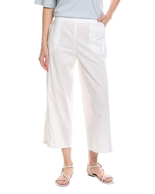 Stella Parker White Pamela Linen-Blend Pant