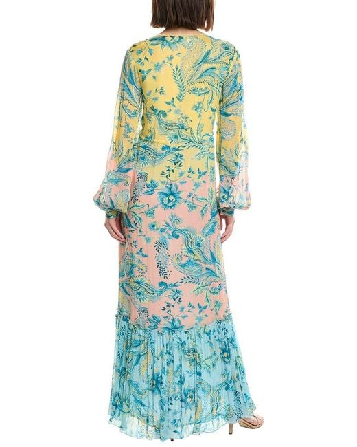 Hemant & Nandita Green Tie Tassel Long Dress