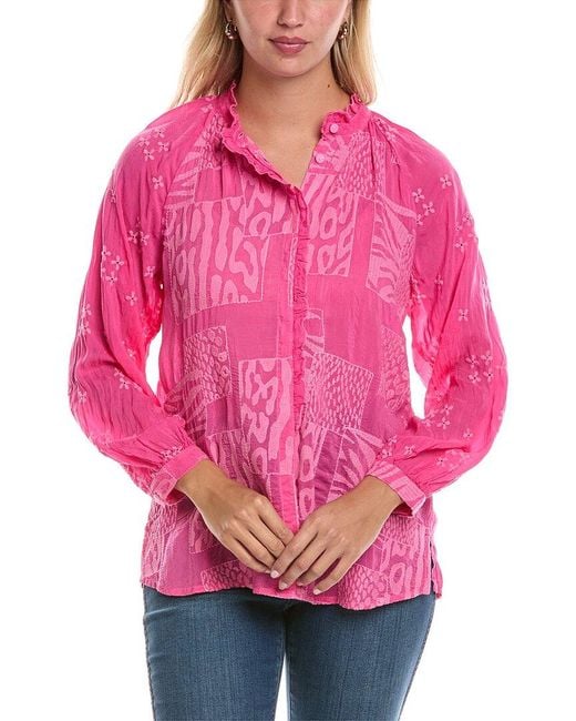 Johnny Was Pink Molli Blouse