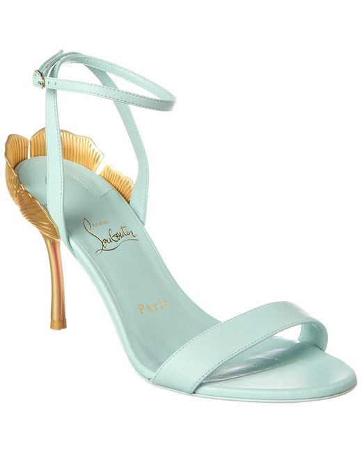 Christian Louboutin Blue Ginko Girl 85 Leather Sandal