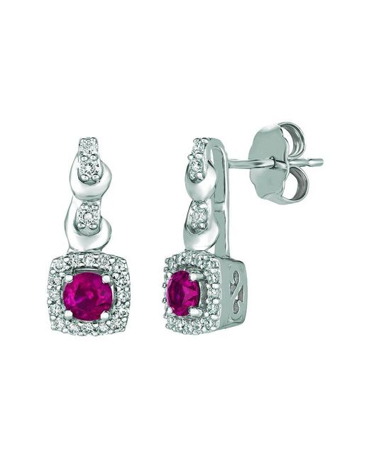 Le Vian White ® Passion Rubytm 14k 0.56 Ct. Tw. Diamond & Ruby Dangle Earrings