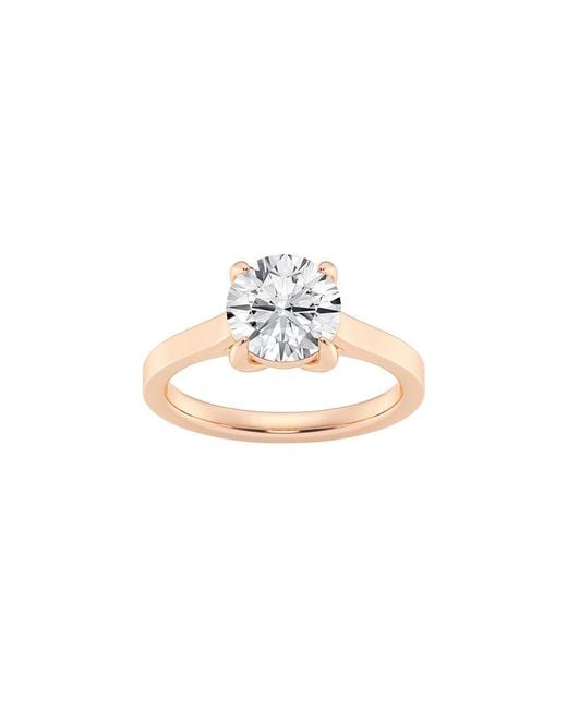 Lab Grown Diamonds White 14K Rose 2.00 Ct. Tw. Lab-Grown Diamond Solitaire Engagement Ring