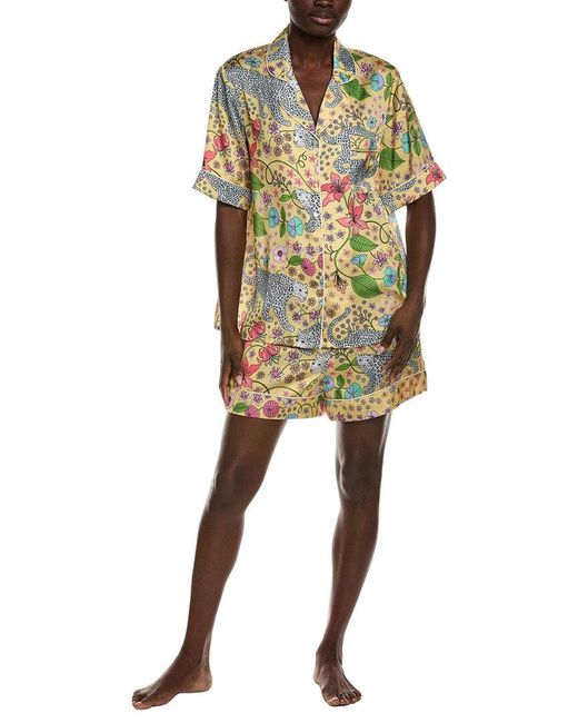 Karen Mabon Yellow 2Pc Print Pajama Set