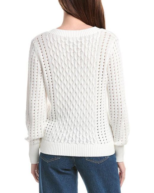 Isla White Eva Cable Knit Sweater