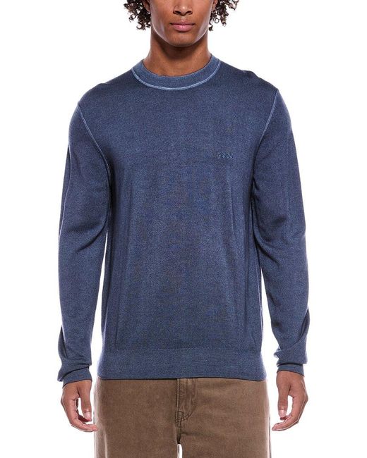 Boss Blue Boss Astefo Wool Crewneck Sweater for men