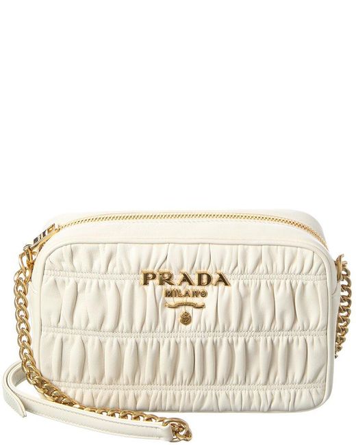 Prada Natural Logo Leather Crossbody