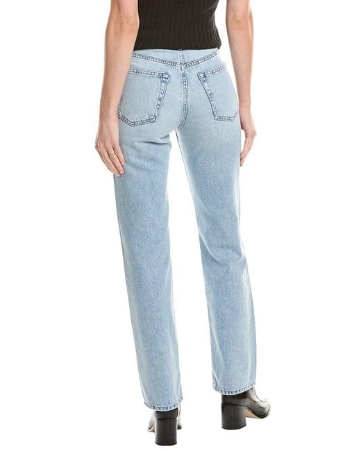 Rag & Bone Blue Hattie Mid-Rise Full-Length Oconee Straight Leg Jean