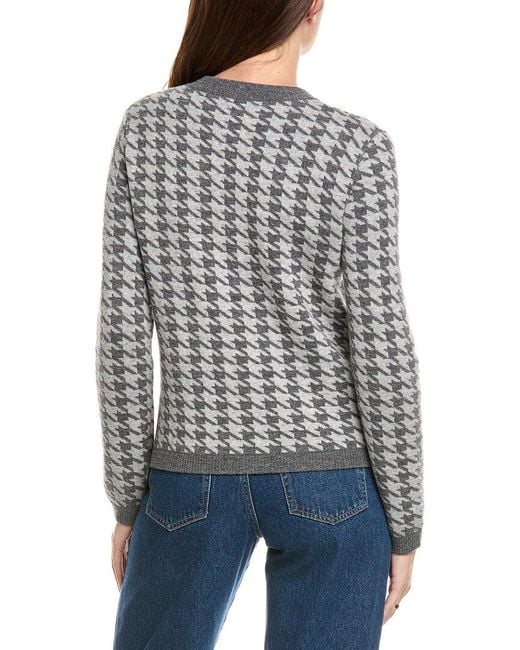 Kier + J Gray Kier + J Houndstooth Wool & Cashmere-Blend Cardigan