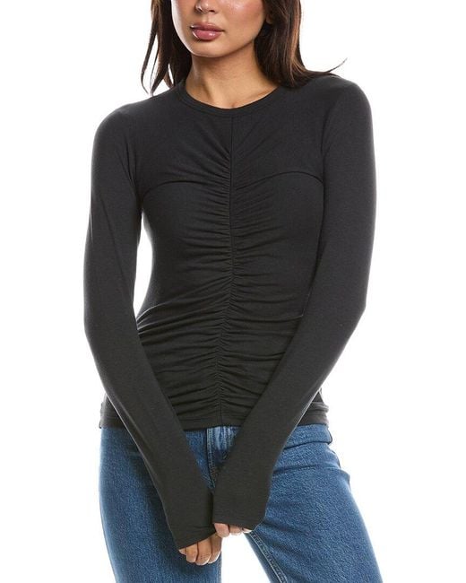 Rag & Bone Black Lucy Shirred Top
