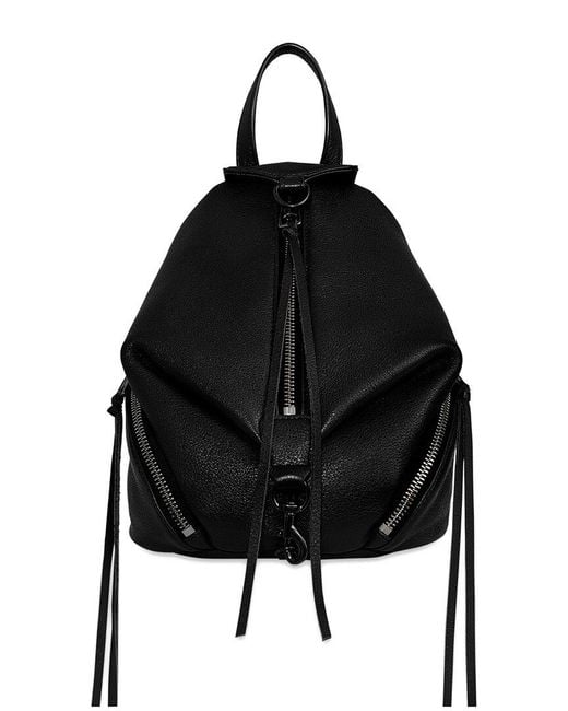 Rebecca Minkoff Black Julian Mini Convertible Leather Backpack