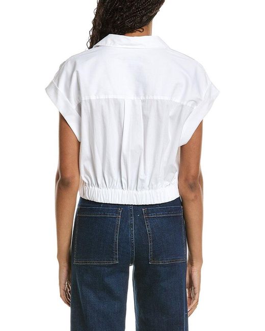 Kenneth Cole White Pleat Cross Over Front Shirt