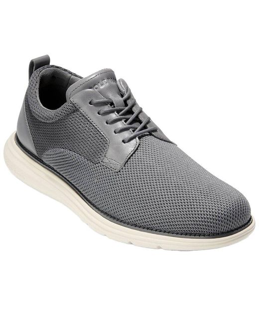 Cole Haan Gray Grand+ Ultra Knit Leather Oxford for men