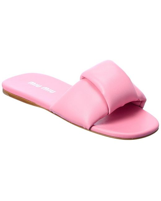 Miu Miu Pink Leather Sandal