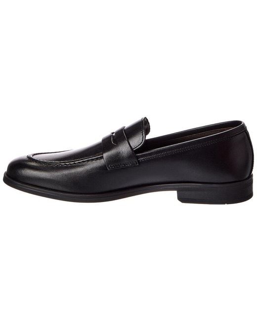 M by Bruno Magli Black Fabrizio Leather Penny Loafer for men