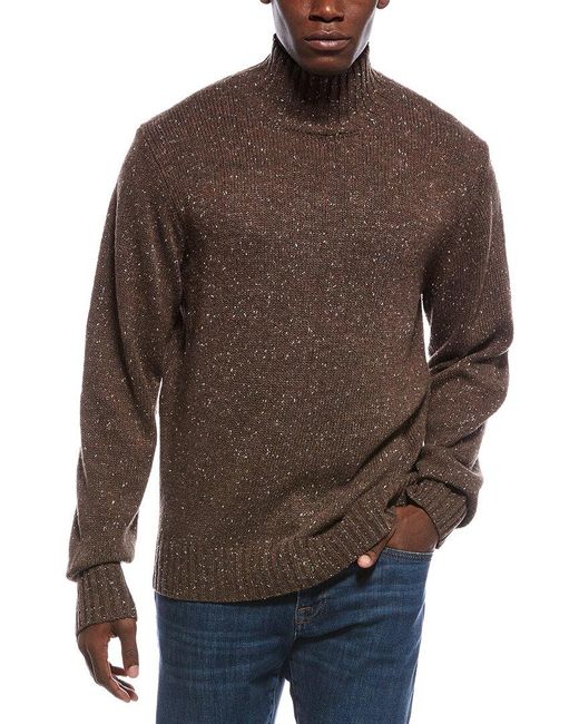 Slate & Stone Brown Donegal Mock Neck Sweater for men