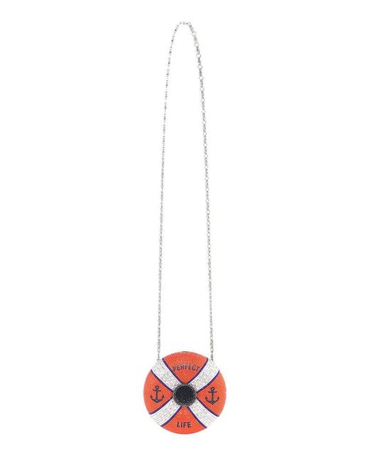 Judith Leiber Red Life Ring Donut Clutch