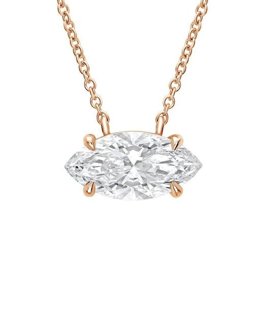 Diana M White Diana M. 14K Rose 8.00 Ct. Tw. Lab-Grown Diamond Solitaire Pendant