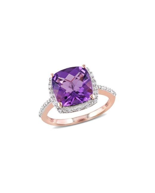 Rina Limor Purple 10k Rose Gold 3.60 Ct. Tw. Diamond & Amethyst Ring