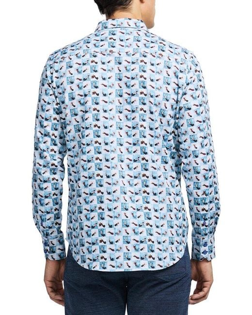 Robert Graham Blue Toasted Woven Shirt for men