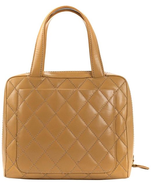 Chanel Brown Quilted Leather Surpique Bowler Bag (Authentic Pre-Owned)