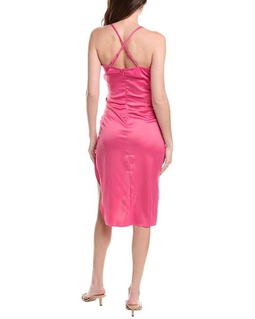 Marion Pink Pleated Midi Dress