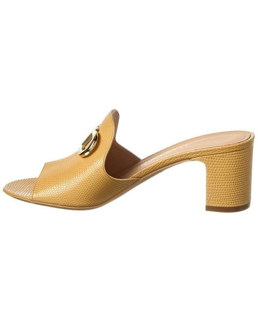 Ferragamo Natural Gancini Leather Sandal