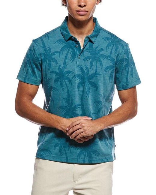 Vintage Summer Blue Performance Tonal Pique Polo Shirt for men