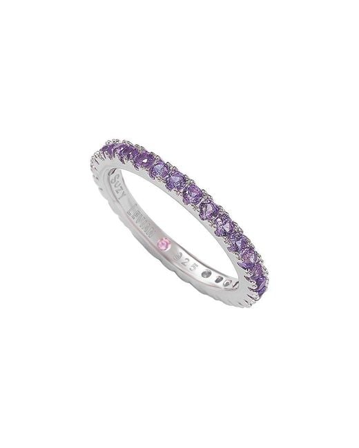 Suzy Levian White Silver Cz Stackable Ring