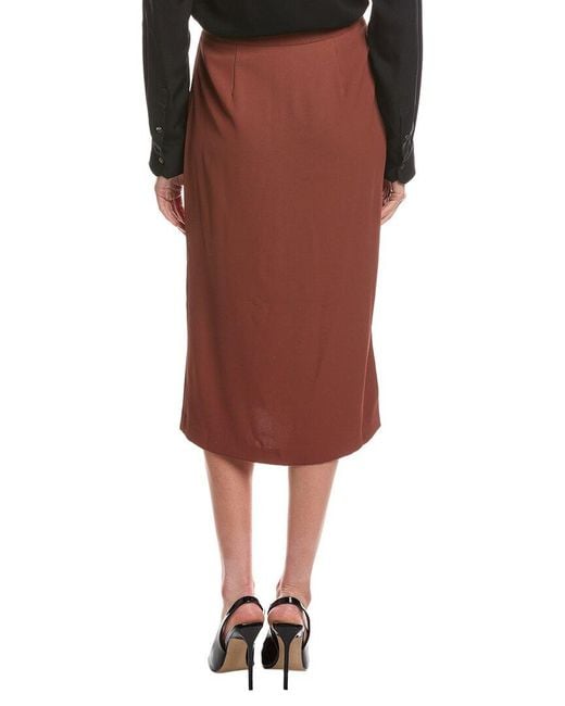 Laundry by Shelli Segal Red Button Front Midi Skirt