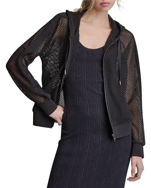 DKNY Black Grove Crochet Jacket