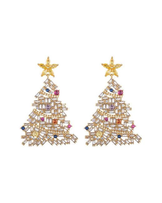 Eye Candy LA Green Cz Merry Tree Earrings
