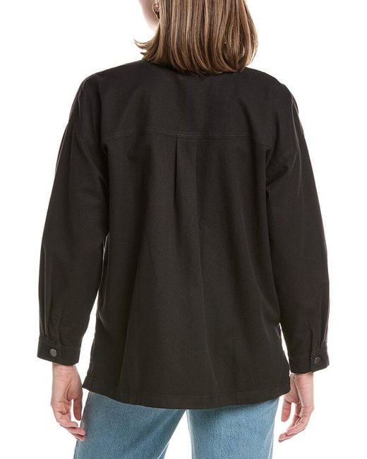 Eileen Fisher Black Classic Collar Shirt Jacket