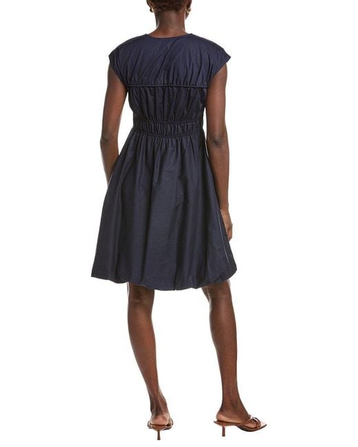 Ellen Tracy Blue Poplin Bubble Hem Dress
