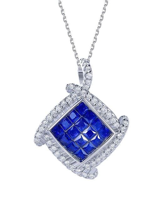 Suzy Levian CZ Jewelry Blue Suzy Levian Cz Invisible Setting Necklace