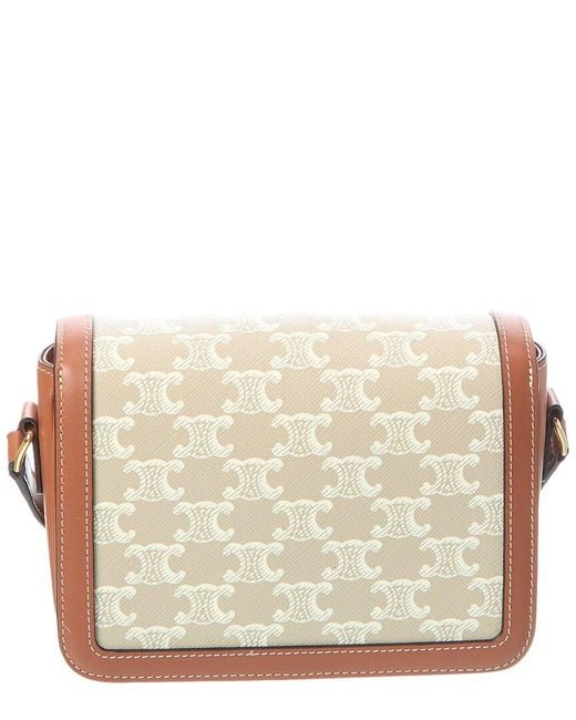 Céline Natural Teen Triomphe Canvas & Leather Shoulder Bag