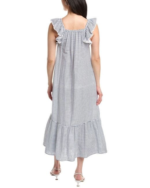 MER ST BARTH Purple Eva Ruffle Sundress