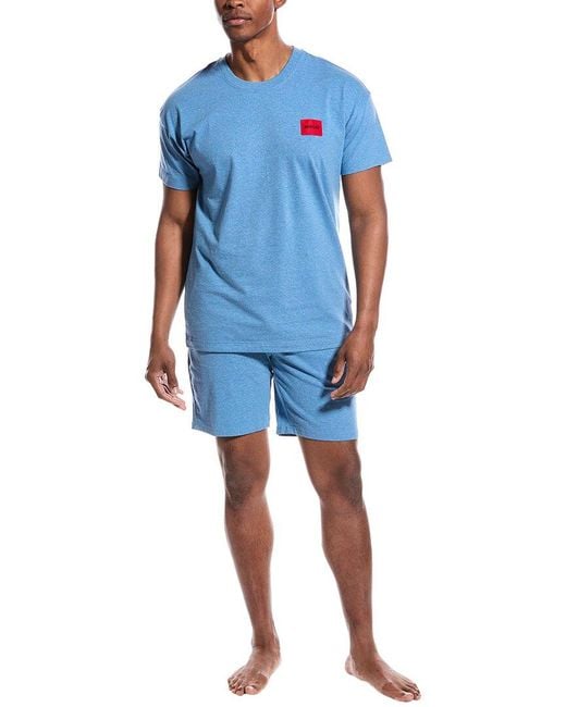 BOSS Hugo 2pc T shirt Short Set in Blue for Men Lyst UK