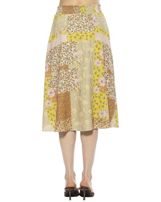 Alexia Admor Yellow Kliene Linen-Blend Skirt
